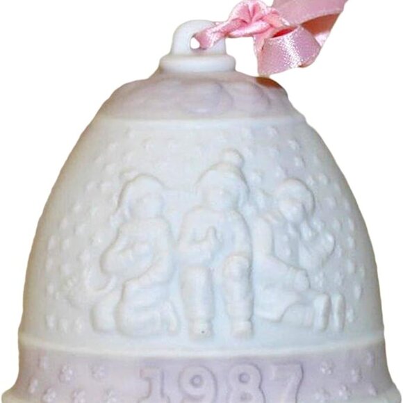 Lladro NIB VINTAGE Set of 7 Porcelain Christmas Bells, 1987 thru 1996, 3"Hx3"W - Picture 2 of 8
